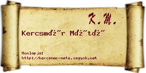 Kercsmár Máté névjegykártya